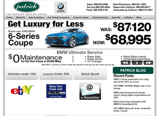 Auto Web Design Design Example