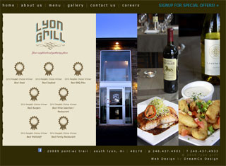 Restaurant Web Design Design Example