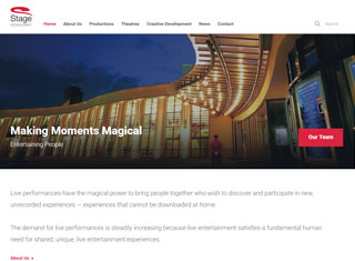 Entertainment Web Design Design Example