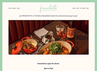 Restaurant Web Design Design Example
