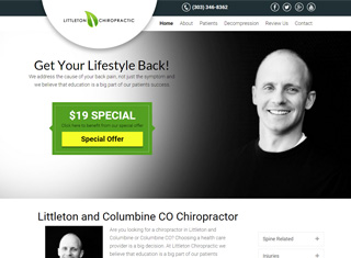 Chiropractor Web Design Design Example