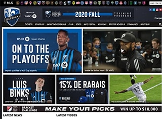 Sports Web Design Design Example