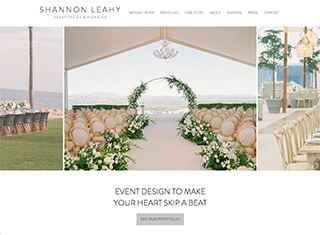 Wedding / Event Web Design Design Example