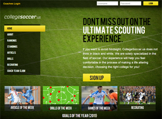 Sports Web Design Design Example