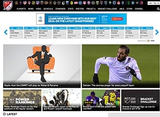 Sports Web Design Design Example