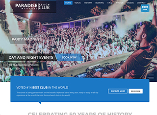 Night Club Web Design Design Example