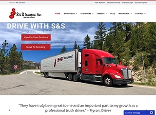 Transportation Web Design Design Example