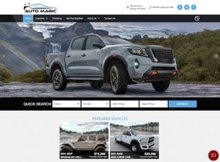 Auto Web Design Design Example