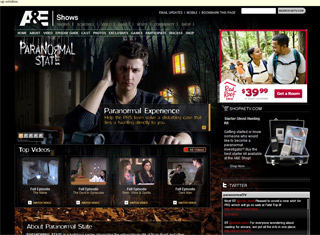 Paranormal Web Design Design Example