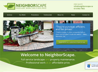 Landscaping Web Design Design Example