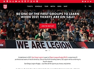 Sports Web Design Design Example