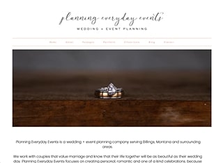 Wedding / Event Web Design Design Example