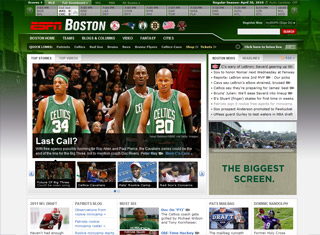 Sports Web Design Design Example