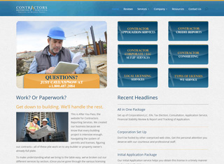 Contractor Web Design Design Example