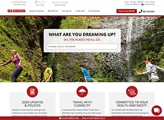 Travel Web Design Design Example