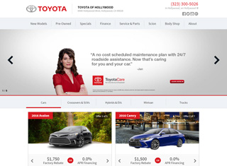 Auto Web Design Design Example